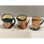 THREE ROYAL DOULTON SMALL TOBY JUGS