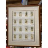 A FRAMED SET OF VINTAGE GOLFING CIGARETTE CARDS