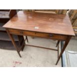 A 19TH CENTURY SIDE-TABLE WITH SINGLE DRAWER, 30" WIDE