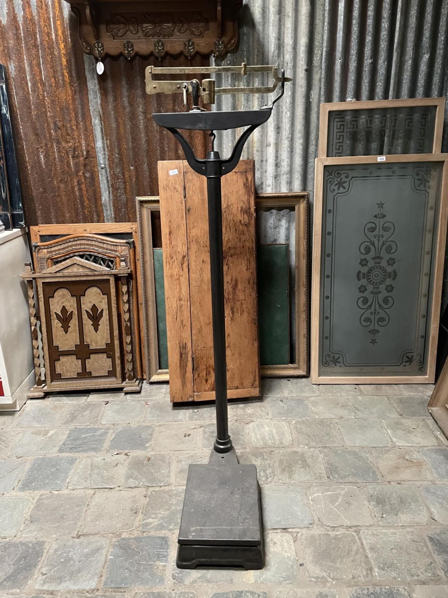 SET OF LATE VICTORIAN RESTORED SCALES APPROX 154CM HIGH