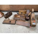 A COLLECTION OF VINTAGE WOODEN HAND PLANES