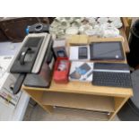 AN ASSORTMENT OF ITEMS TO INCLUDE AN APPLE TABLET, A DEEP FAT FRYER AND MOBILE PHONES ETC