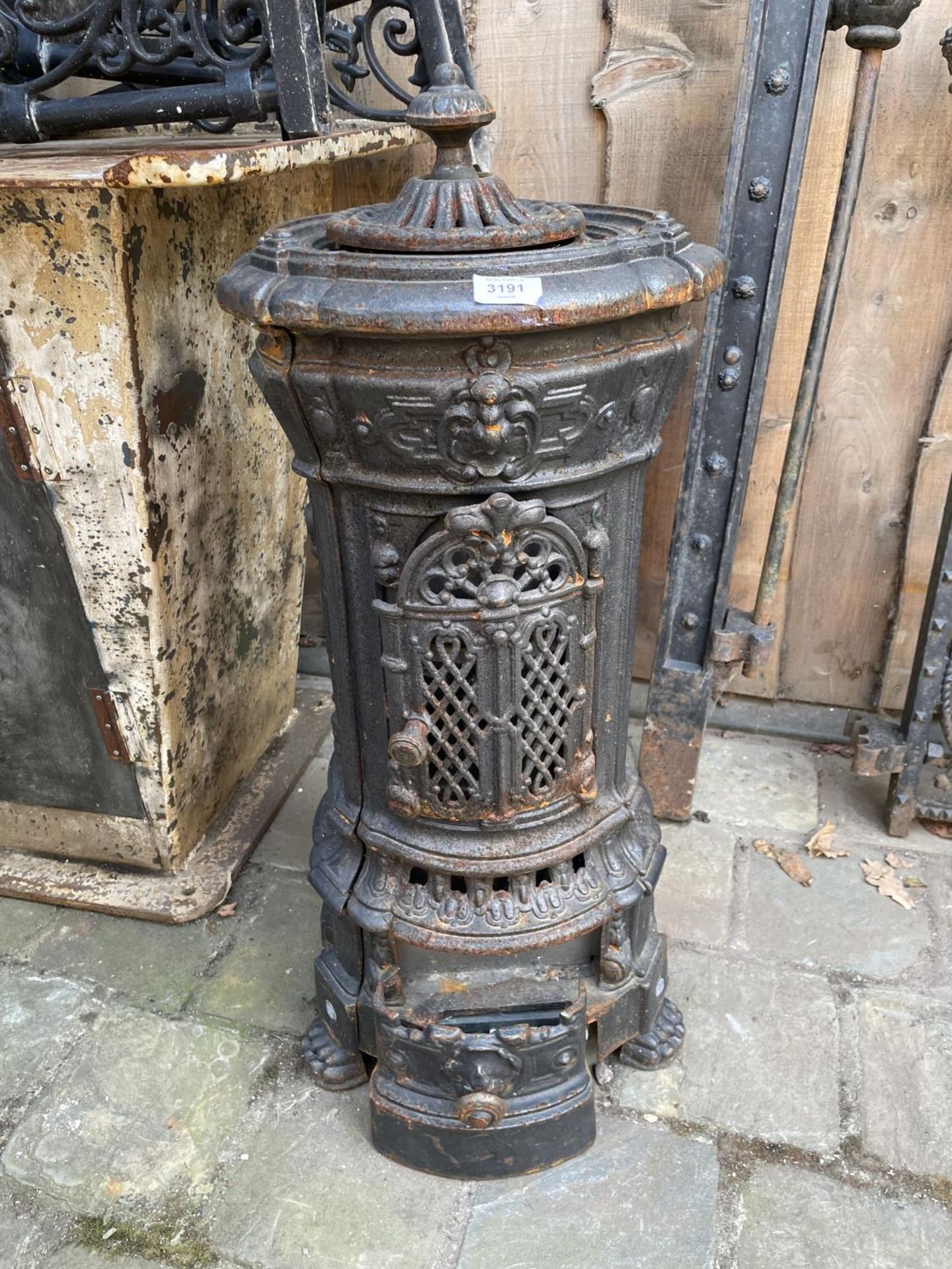 CAST IRON GAS LOG BURNER APPROX 85CM HIGH