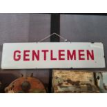 GENTLEMAN ENAMEL SIGN 114CM X 30CM