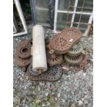 QTY OF CAST IRON MANGLE GUARDS APPROX 10