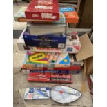 AN ASSORTMENT OF RETRO BOARD GAMES AND DRAWING ITEMS