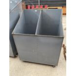 A WHEELED CORN BIN/STORAGE TROLLEY