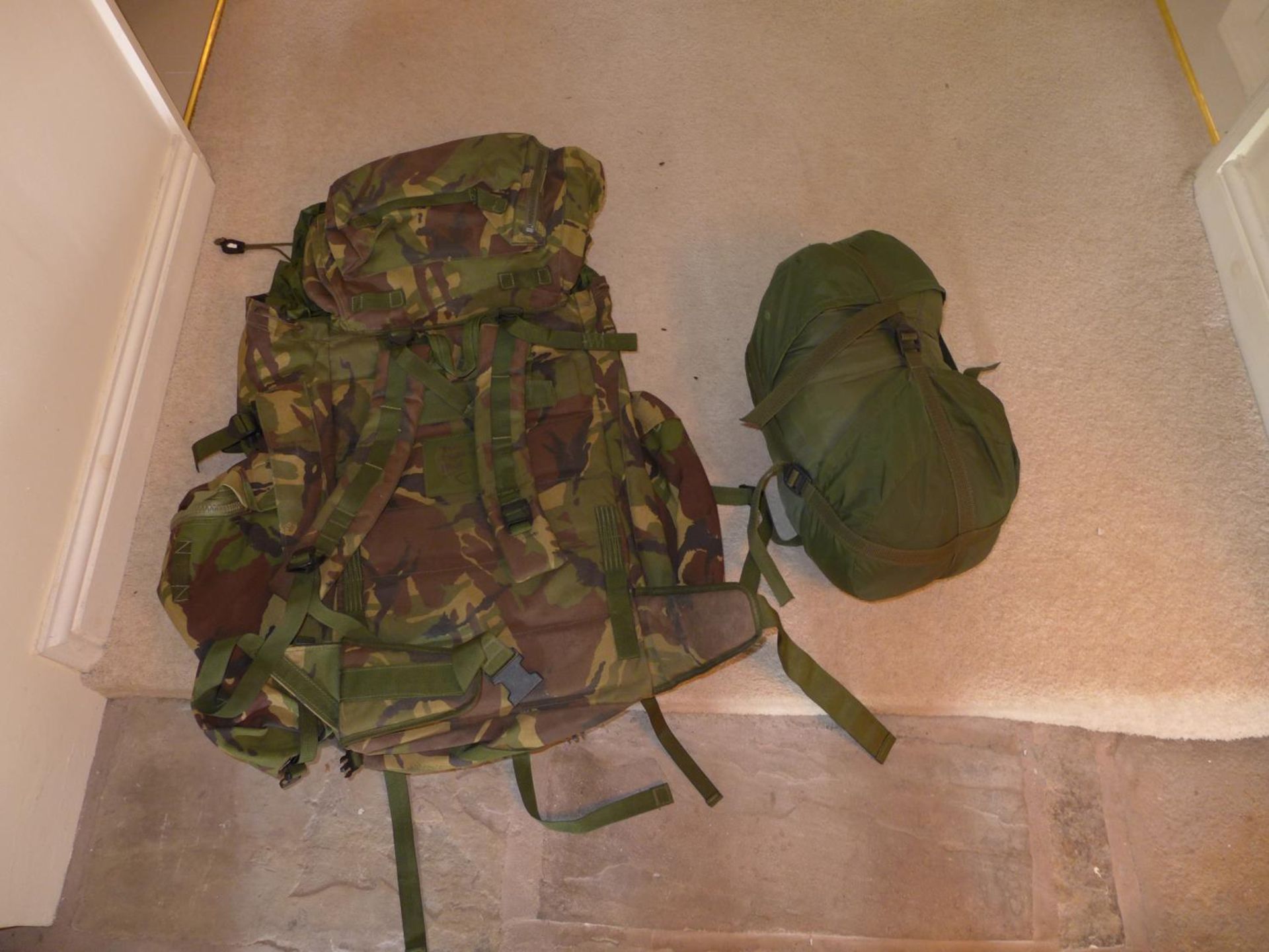 A BRITISH ARMY BERGEN BACKPACK AND A COMPRESSION BAG (2) - Image 2 of 2