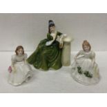 THREE ROYAL DOULTON FIGURES TO INCLUDE SECRET THOUGHTS HN 2382, LYNSEY HN 3043 AND FIGURE OF THE