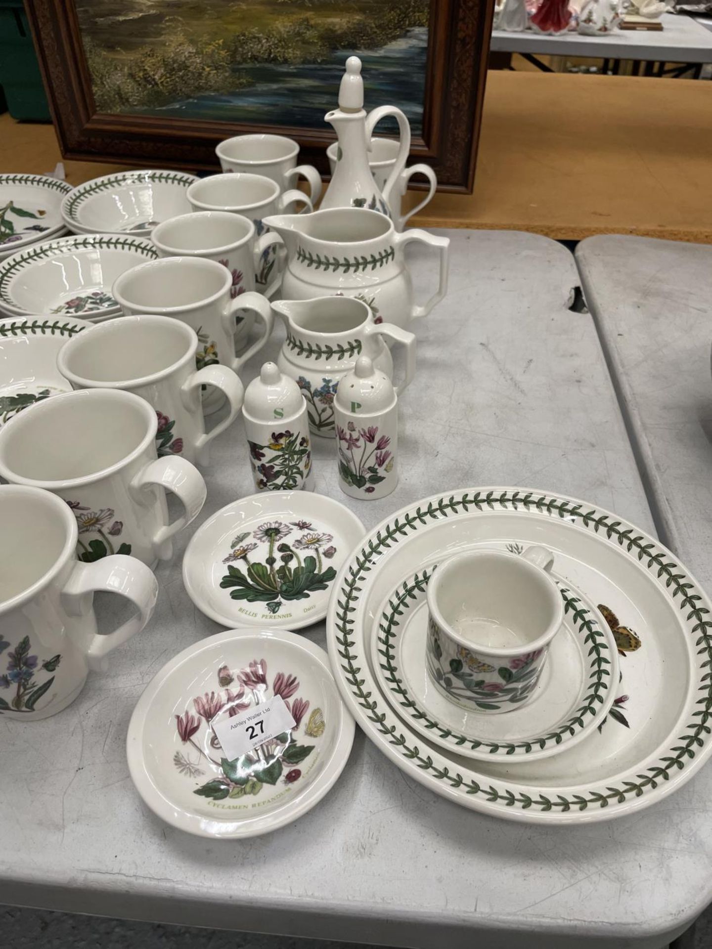 FIFTY FOUR PIECES OF PORTMERION TO INCLUDE BOTANIC GARDEN MUGS, PLATES, CRUETS, JUGS, NAPKIN RINGS - Image 2 of 7