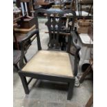 A PAINTED GEORGIAN CARVER CHAIR