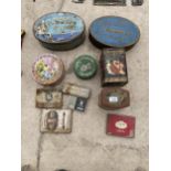 AN ASSORTMENT OF VARIOUS VINTAGE ADVERTISING TINS