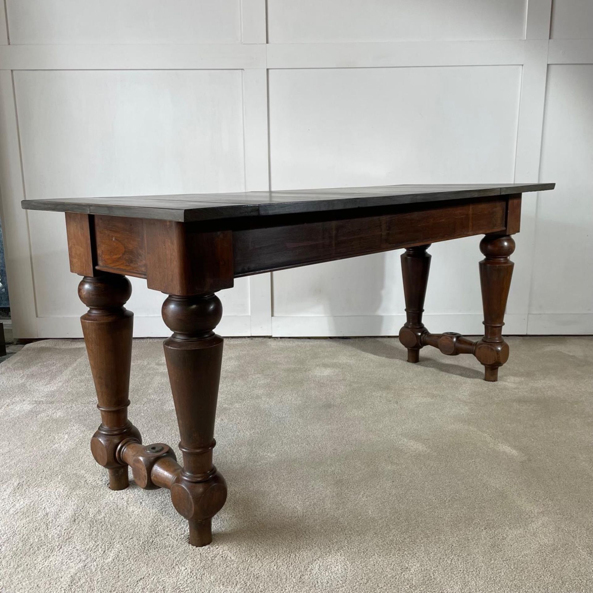 MAHOGANY HALL TABLE - POSSIBLE MARINE INTEREST APPROX 65CM X 166CM - 78CM HIGH - Bild 5 aus 6