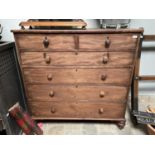 2 OVER 4 MAHOGANY CHEST OF DRAWERS APPROX 120CM X 52CM - 122CM HIGH
