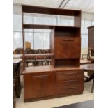 A RETRO TEAK LOUNGE UNIT, 46" WIDE