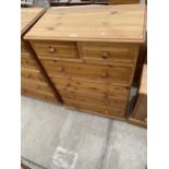 A MODERN PINE CHEST OF TWO LONG AND FOUR SHORT DRAWERS 30" WIDE