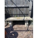 COMPOSITE STONE GARDEN BENCH APPROX 110CM X 40CM - 40CM HIGH