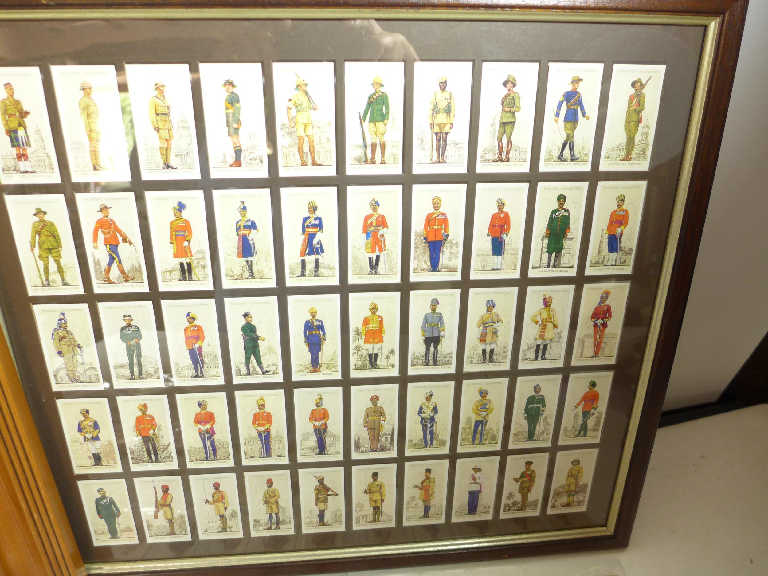 TWO FRAMED PLAYERS CIGARETTE CARDS RELATING TO THE MILITARY, PLUS VARIOUS SIMILAR SUBJECT SHEETS - Image 3 of 6