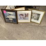 FOUR FRAMED PRINTS AND PICTURES