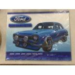 A FORD ESCORT RS MK1 METAL SIGN 25.5CM X 19.5CM