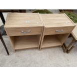 A PAIR OF MODERN BEDSIDE TABLES