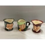 THREE ROYAL DOULTON SMALL TOBY JUGS