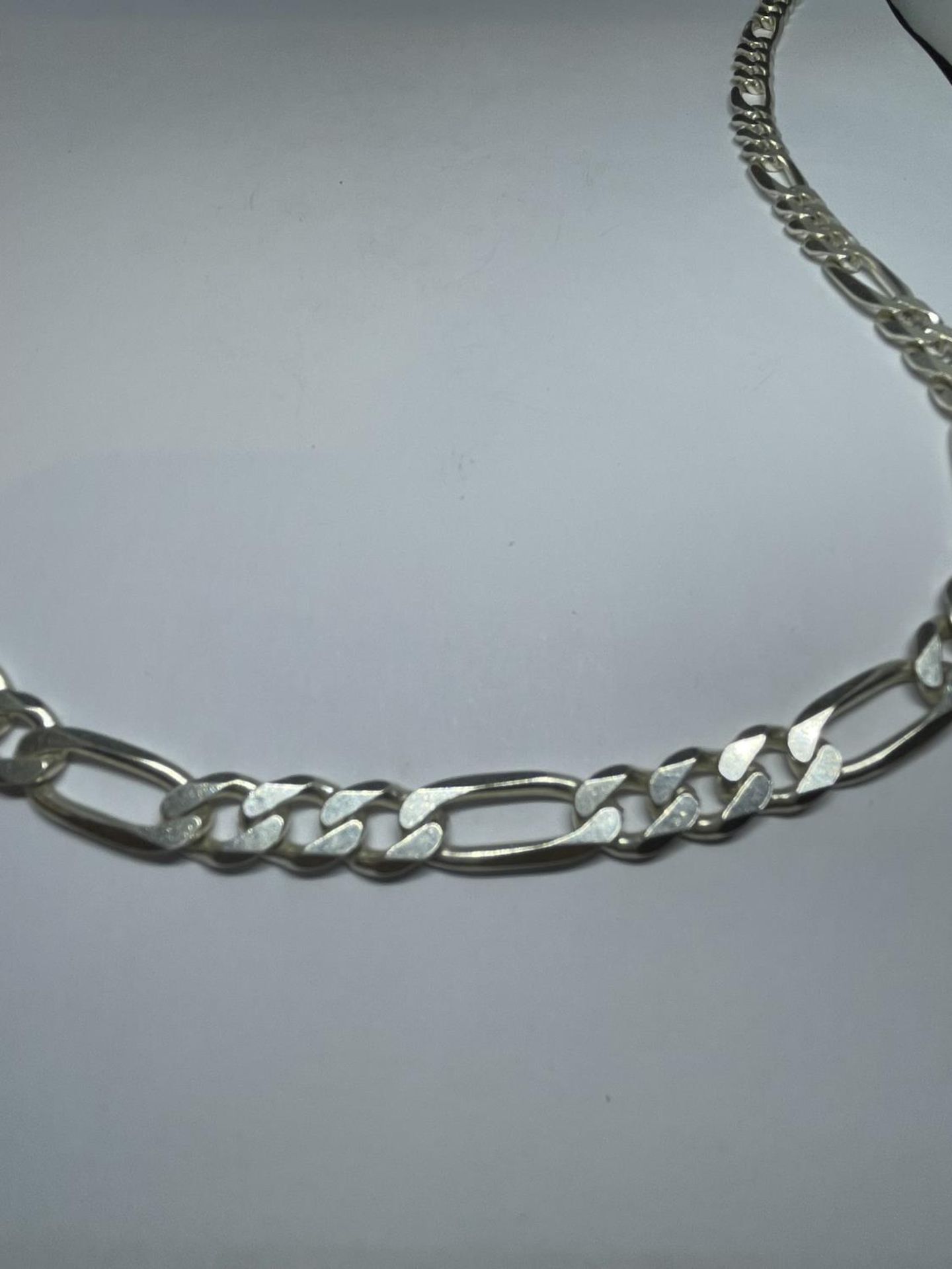 A MARKED SILVER FLAT LINK NECK CHAIN - Image 2 of 3