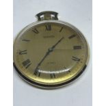 A GOLD PLATED SEKONDA SLIMLINE POCKET WATCH