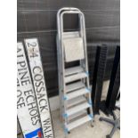 TWO FOUR RUNG ALUMINIUM STEP LADDERS