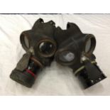 TWO WORLD WAR II BRITISH GAS MASKS