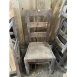 6 X SOLID PUB CHAIRS