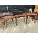 TWO OVAL PUB TABLES, 31X22.5" AND ONE 35.5X15.5", ALL WITH FORMICA TOPS
