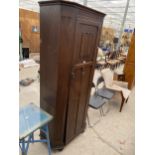 A MID 20TH CENTURY OAK HALL WARDROBE, 32" WIDE