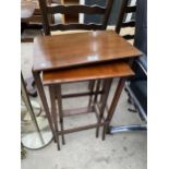 A NEST OF THREE MAHOGANY TABLES