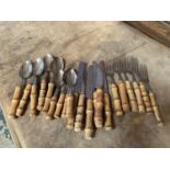 QTY OF BAMBOO HANDLE CUTLERY APPROX 20