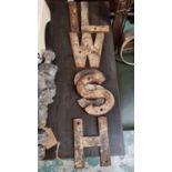 APPROX 6 LONDON AND NORTH EASTEN RAILWAY CAST IRON LETTERS APPROX 16CM HIGH