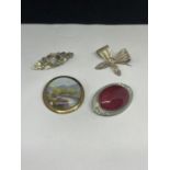 FOUR VARIOUS BROOCHES