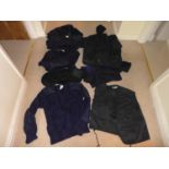 SIX ROYAL NAVY BLUE PULLOVERS, UTILITY WATERPROOF JACKET ETC