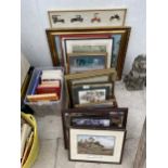 A LARGE ASSORTMENT OF FRAMED PRINTS AND PICTURES