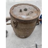 A VINTAGE WOODEN BUTTER CHURN BARREL (NO STAND)