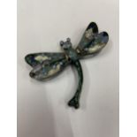 A ENAMEL AND JEWELLED DRAGON FLY BOX