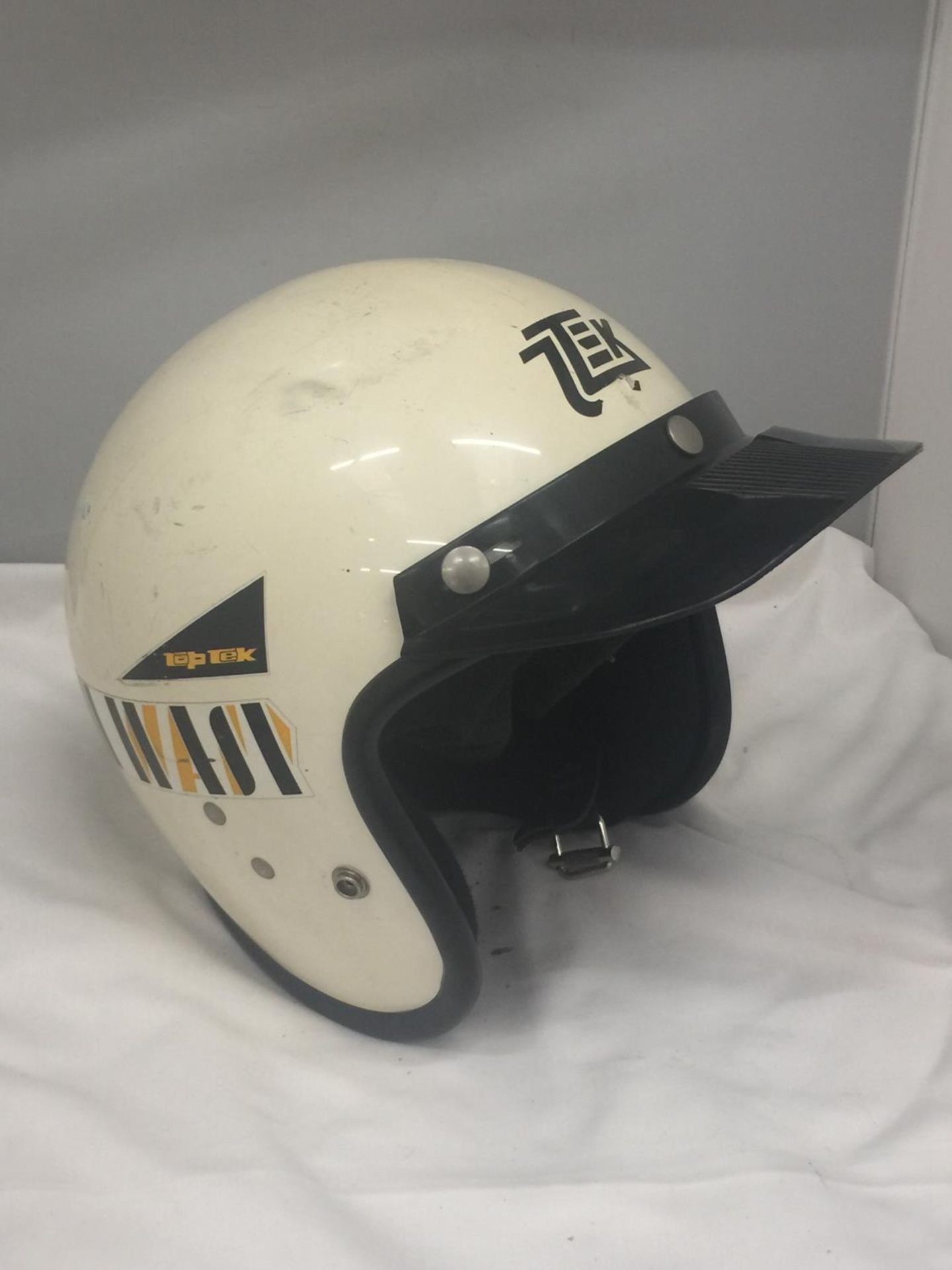 A VINTAGE TOP TEK MOTORBIKE SAFETY HELMET