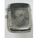 A HALLMARKED BIRMINGHAM SILVER VESTA CASE WEIGHT 29.4G