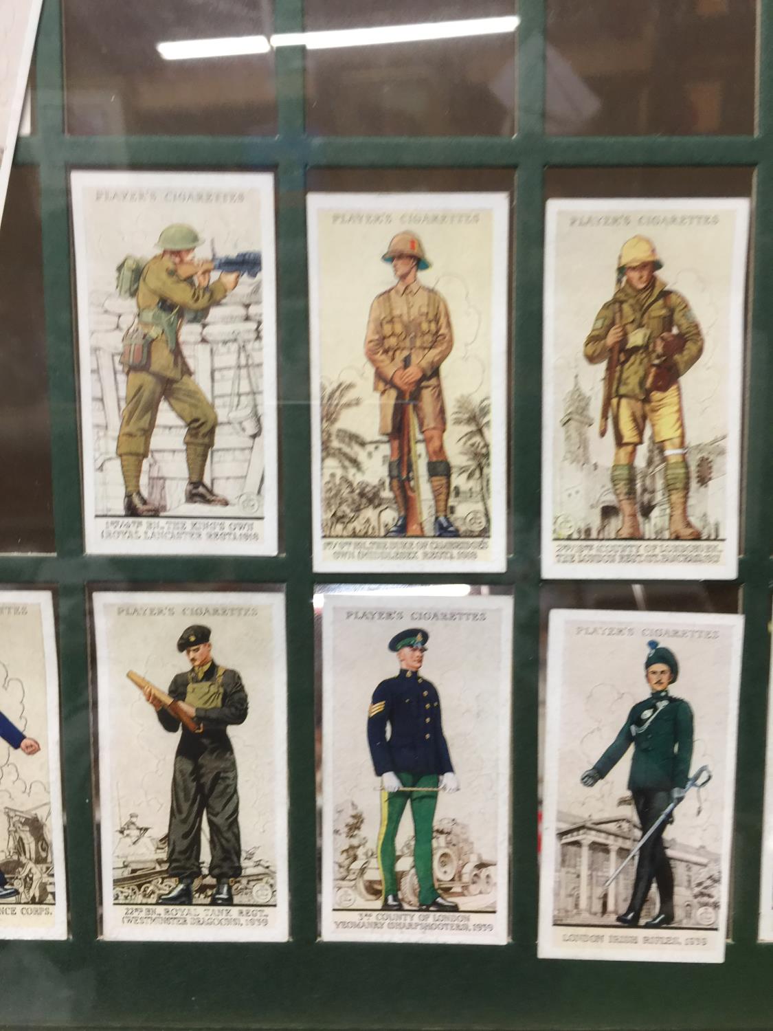 TWO FRAMED SETS OF CIGARETTE CARDS - MILITARY PERSONNEL AND TRANSPORT - Image 3 of 3