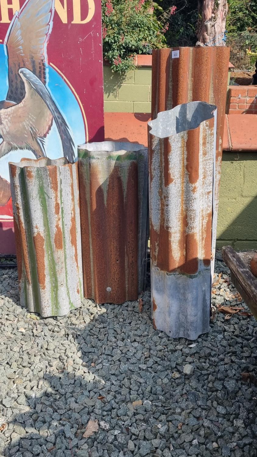 4 X GALVANISED PLANTERS APPROX TALLEST 90CM