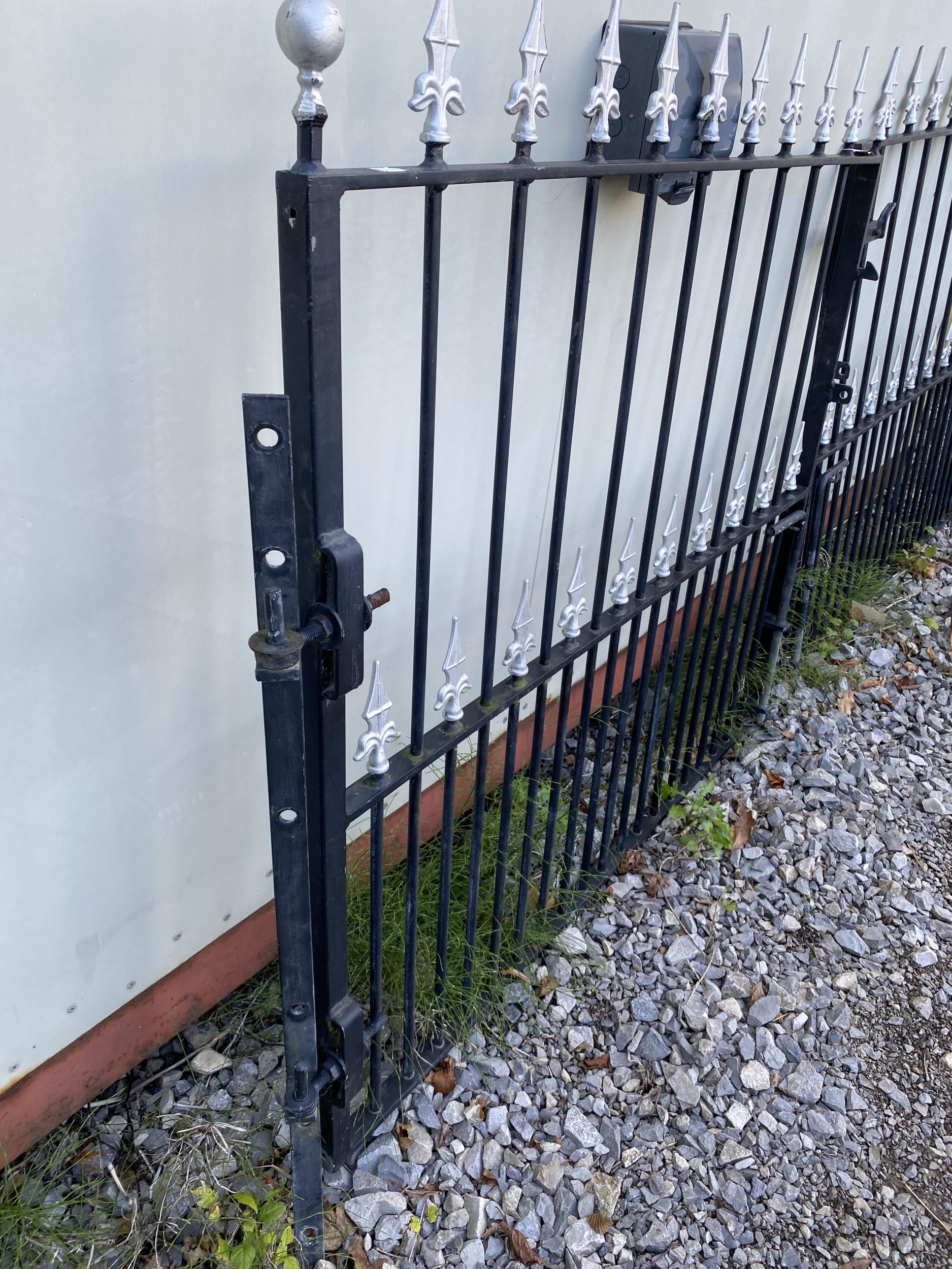 A PAIR OF WROUGHT IRON GARDEN GATES (L:7FT 3" H:3FT 9") - Bild 2 aus 3