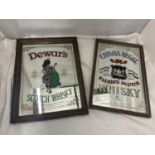 TWO WHISKY ADVERTISING MIRRORS - CHIVAS REGAL AND DEWAR'S