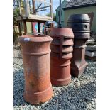 3 X CHIMNEY POTS TALLEST APPROX 82CM