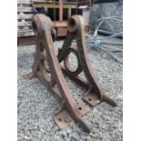 PAIR OF CAST IRON MACHINE ENDS - LAVINGTON WILTS APPROX 80 X 20CM - 55CM HIGH