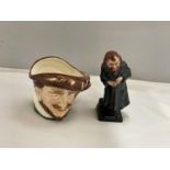 TWO ROYAL DOULTON ITEMS TO INCLUDE A FIGURE AND A TOBY JUG